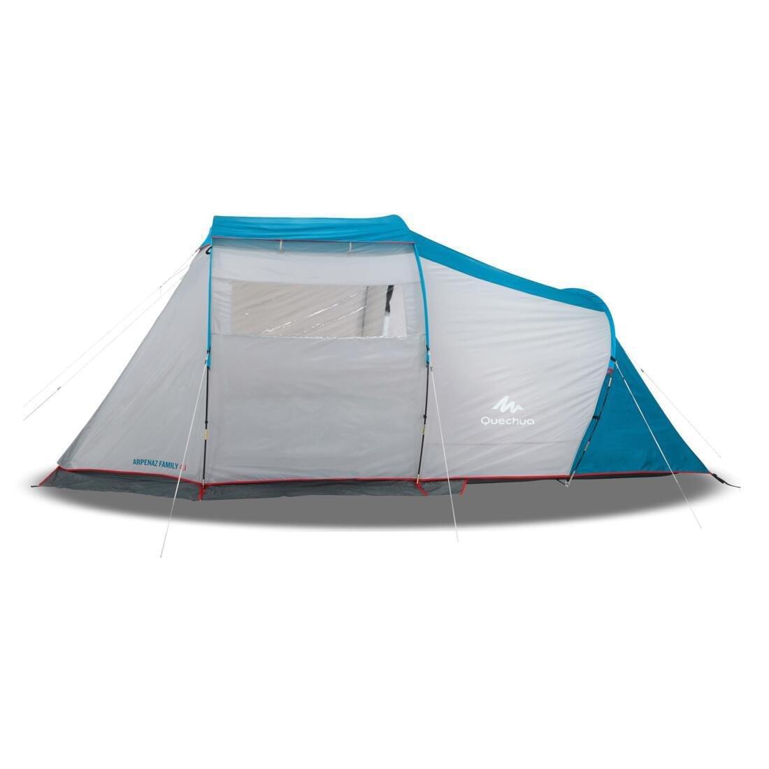 Camping Tent With Poles - Arpenaz 4.1 - 4 Person - 1 Bedroom, Blue, No Color, large image number 13