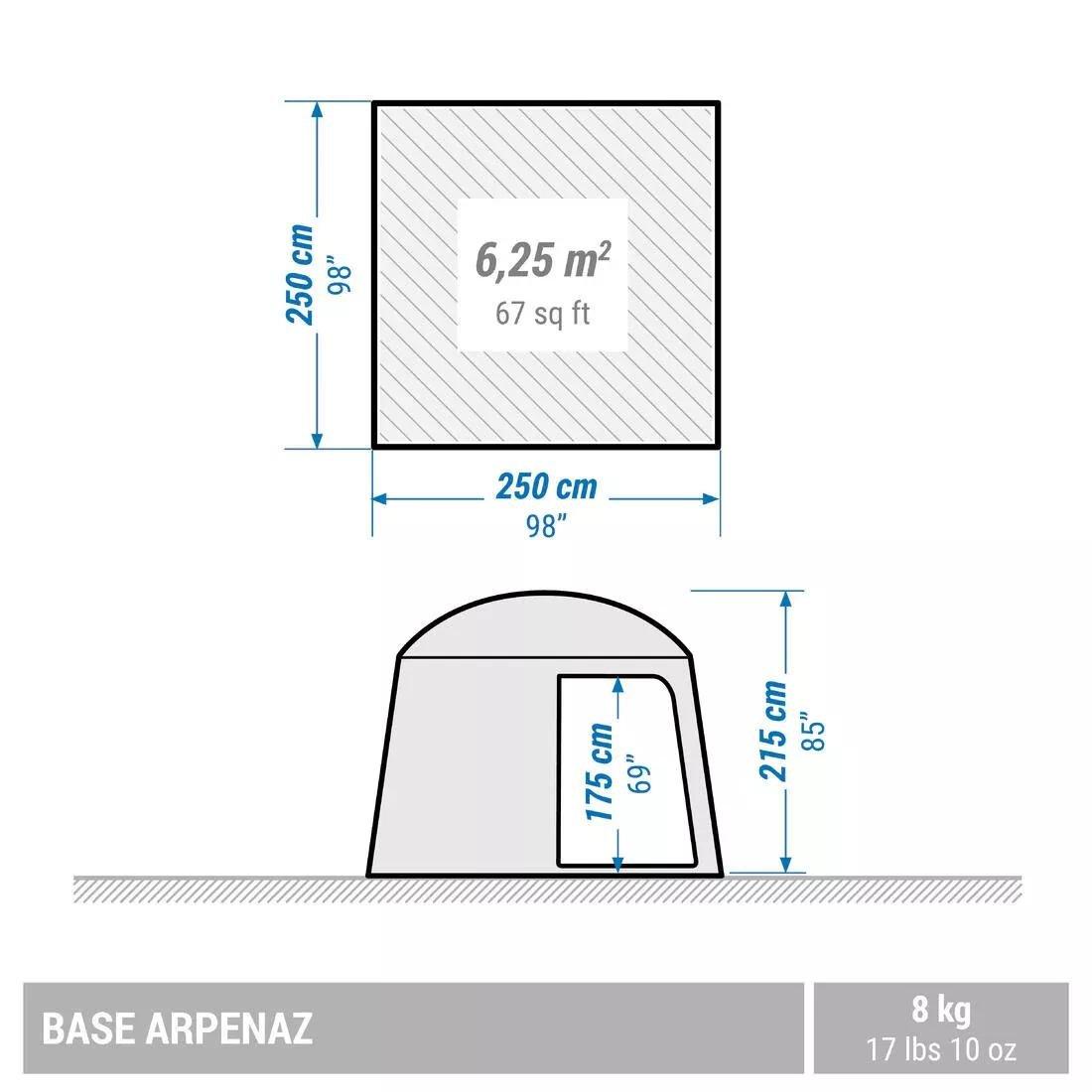 Camping Living Room With Poles -6-Person- Arpenaz Base M, Blue, No Color, large image number 2