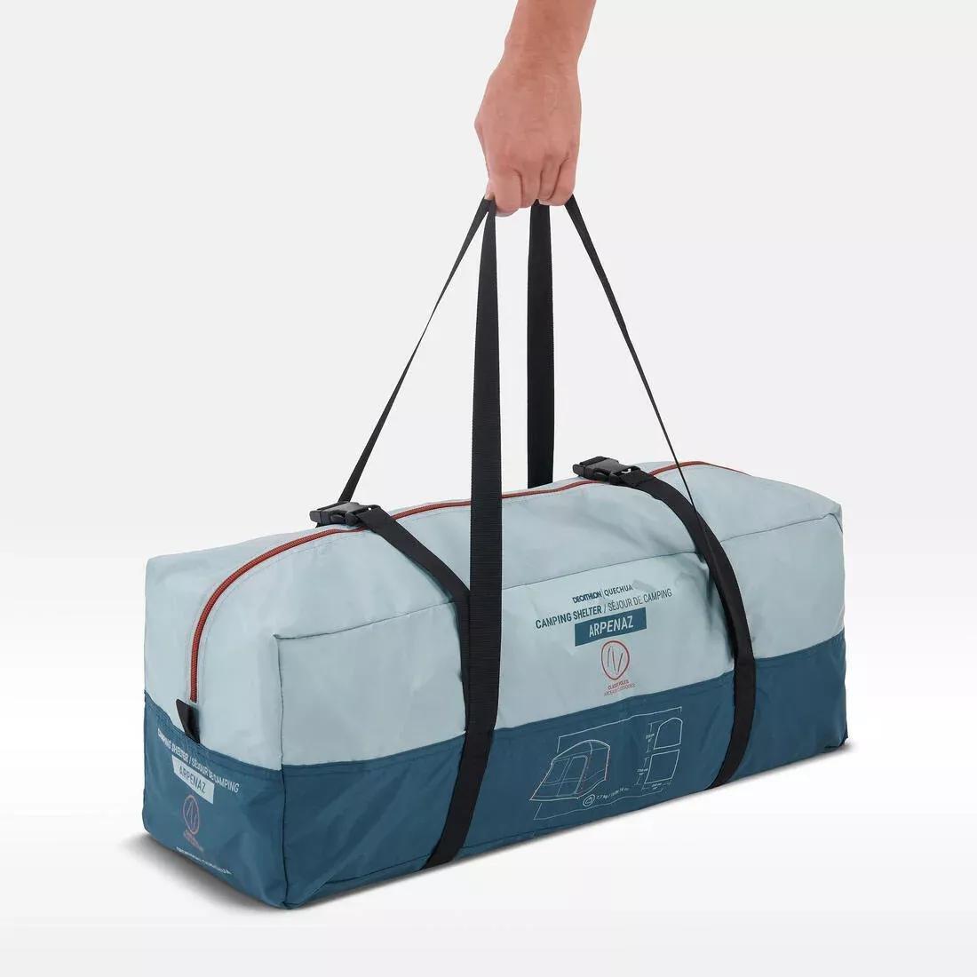 Camping Living Room With Poles -6-Person- Arpenaz Base M, Blue, No Color, large image number 4