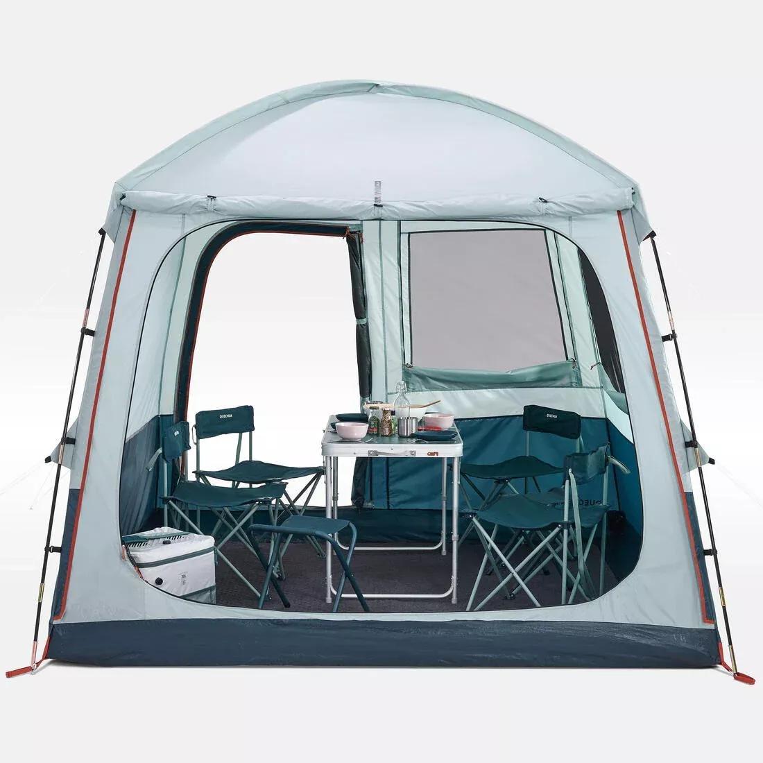Camping Living Room With Poles -6-Person- Arpenaz Base M, Blue, No Color, large image number 5