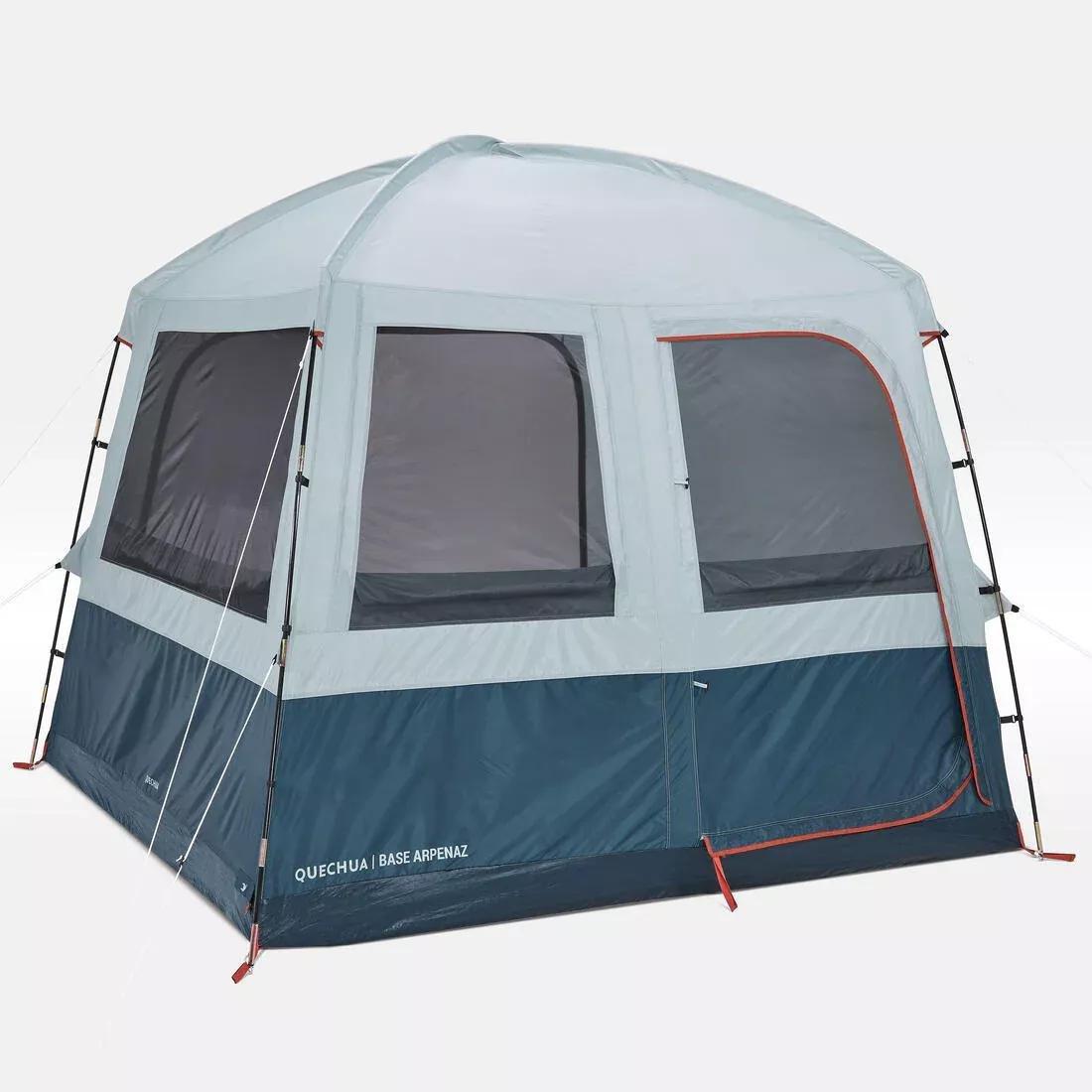 Camping Living Room With Poles -6-Person- Arpenaz Base M, Blue, No Color, large image number 6