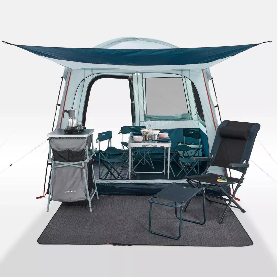 Camping Living Room With Poles -6-Person- Arpenaz Base M, Blue, No Color, large image number 11