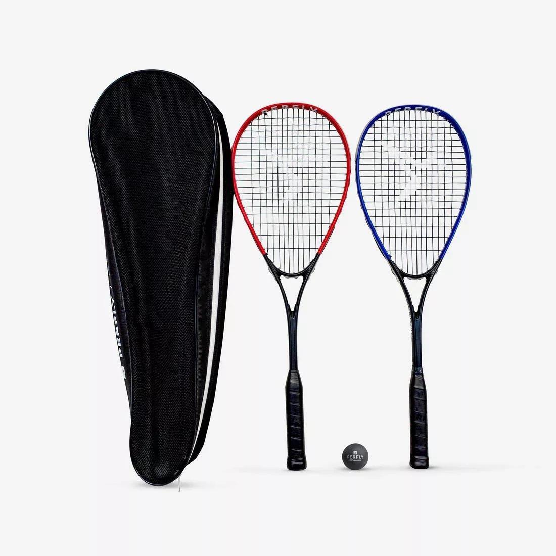 Squash Racket Set - Wallbreaker 165 Club (2 Rackets/1 Red Dot Ball), Blue, No Color, large image number 0