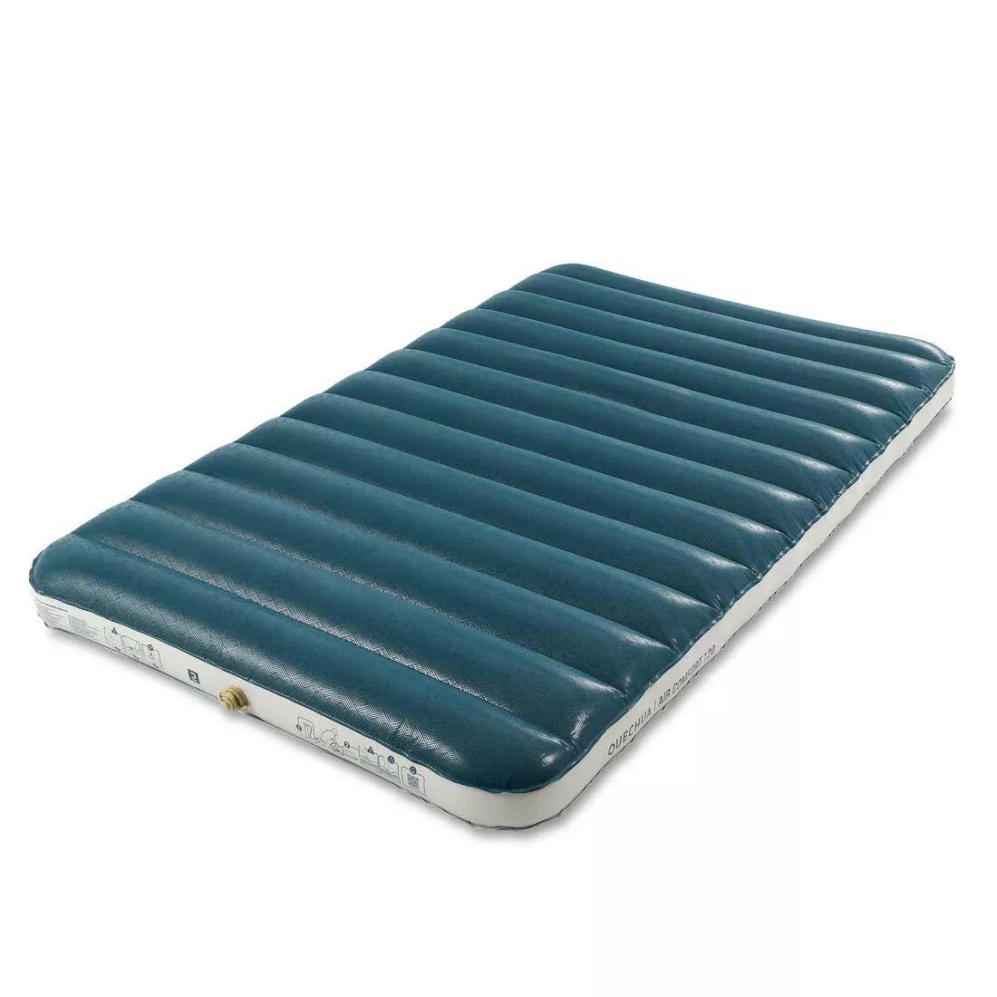 Inflatable Camping Mattress Air Comfort 2 People, Green, No Color, large image number 0