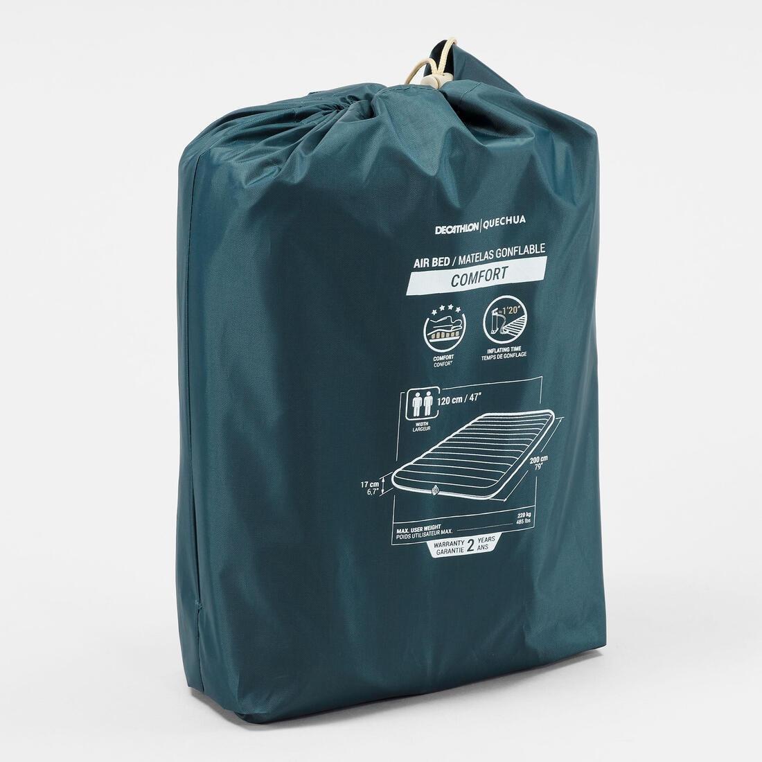 Inflatable Camping Mattress Air Comfort 2 People, Green, No Color, large image number 2