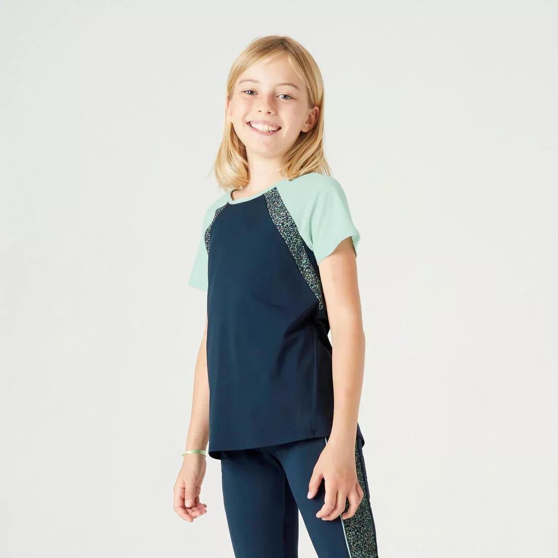 Kids Girls Breathable T-Shirt S500 - Printed, Blue, , medium