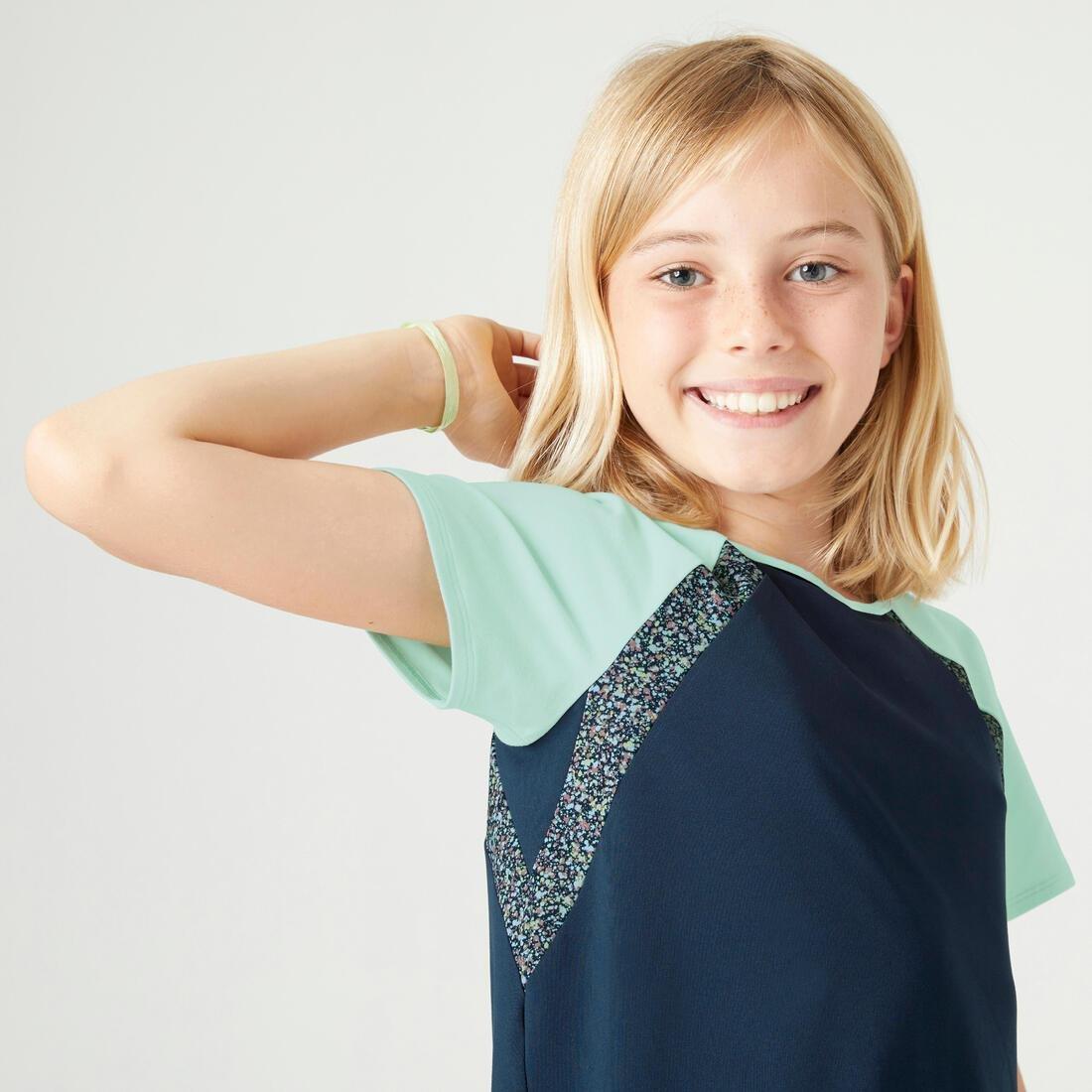 Kids Girls Breathable T-Shirt S500 - Printed, Blue, , large image number 2