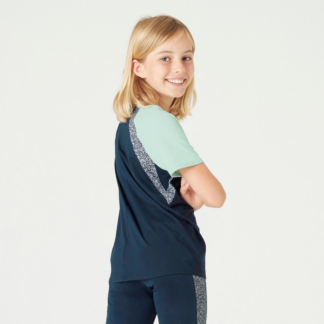 Kids Girls Breathable T-Shirt S500 - Printed, Blue, , large image number 3