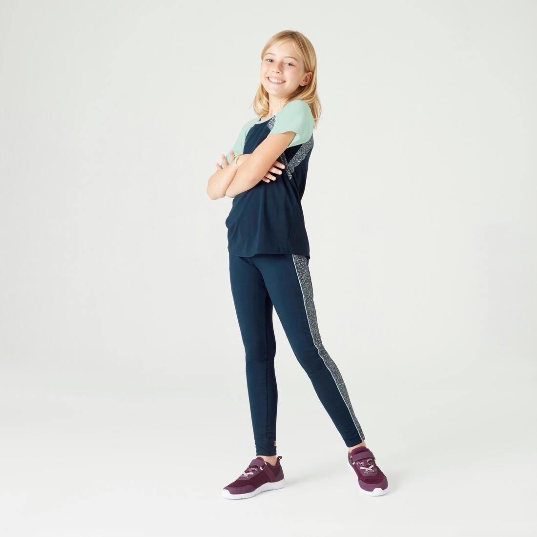 Kids Girls Breathable T-Shirt S500 - Printed, Blue, , large image number 4