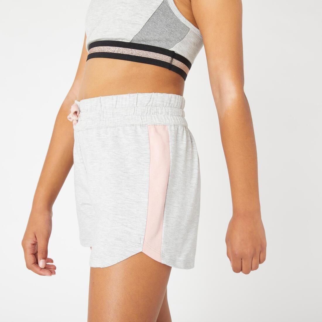 Kids Girls Cotton Shorts, Grey, No Color, large image number 2