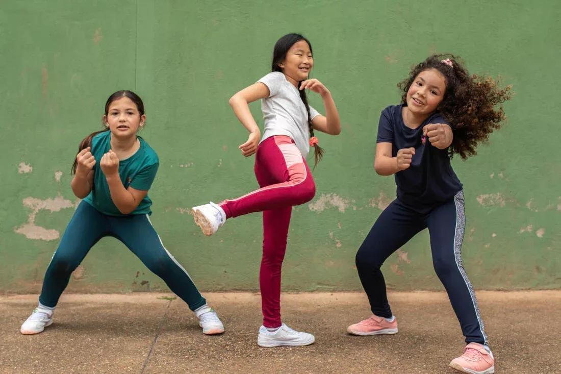 Kids Girls Breathable Leggings - S500, Burgundy, No Color, large image number 2