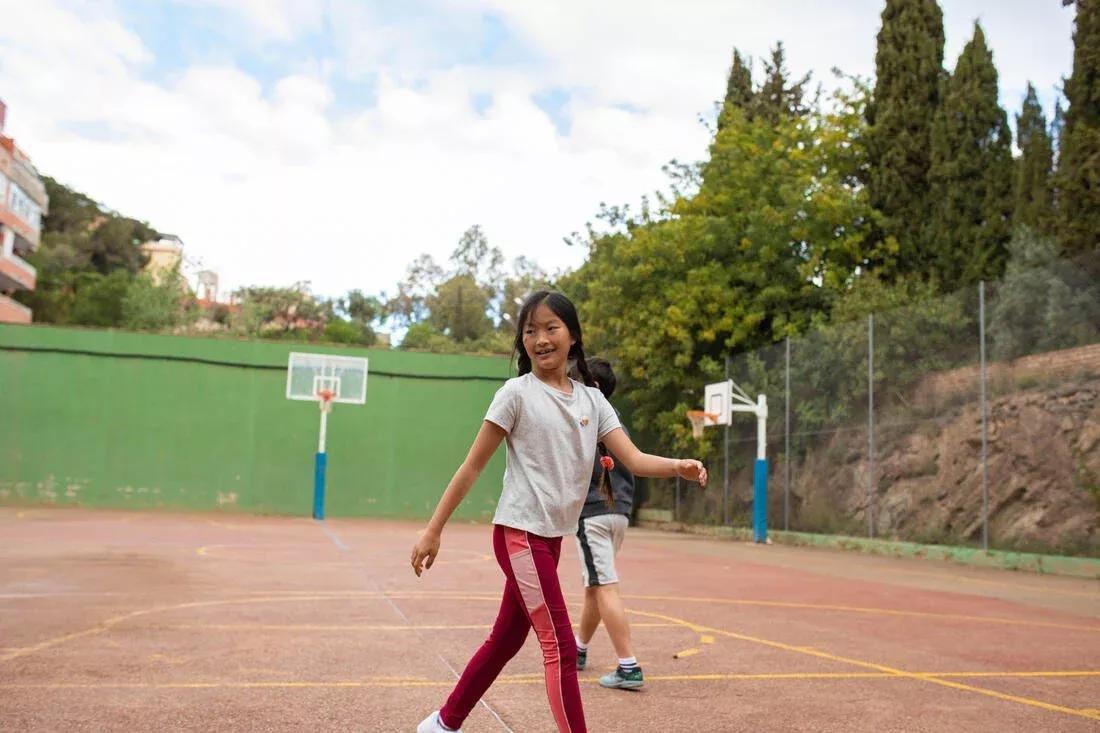 Kids Girls Breathable Leggings - S500, Burgundy, 5401_000, large image number 5