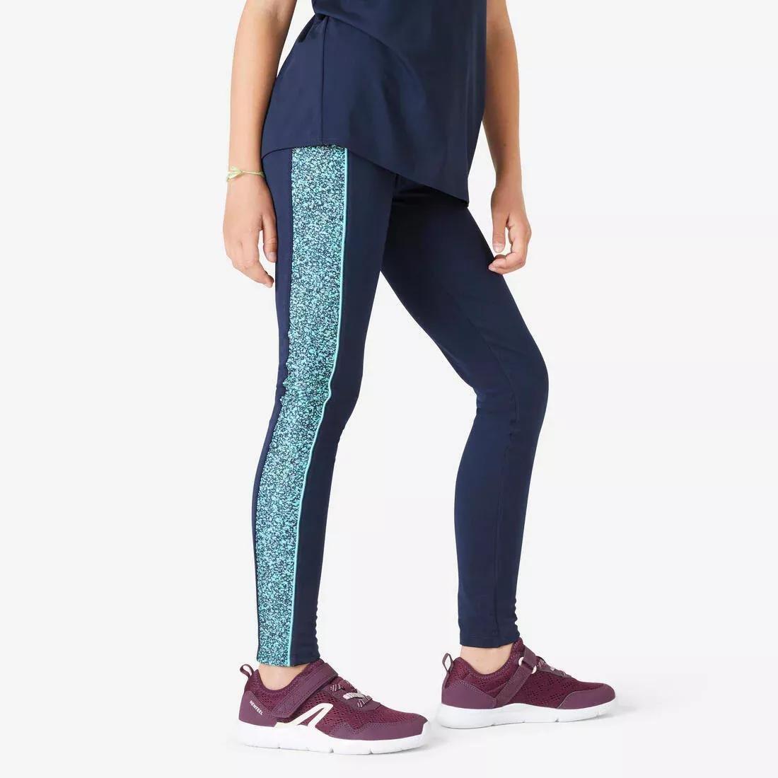 Kids Girls Breathable Leggings - S500, Burgundy, No Color, large image number 6