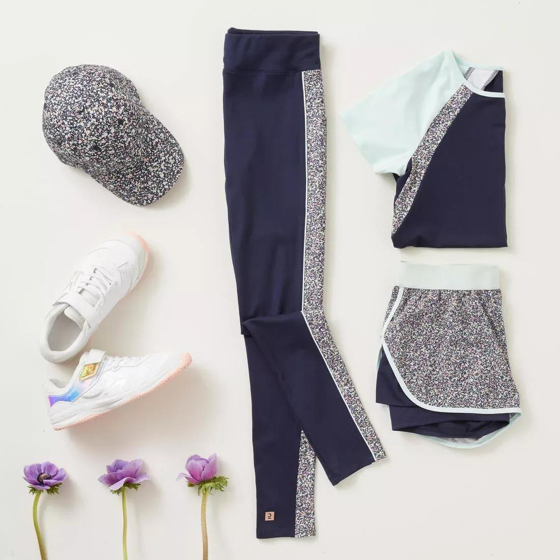 Kids Girls Breathable Leggings - S500, Burgundy, 5401_000, large image number 7