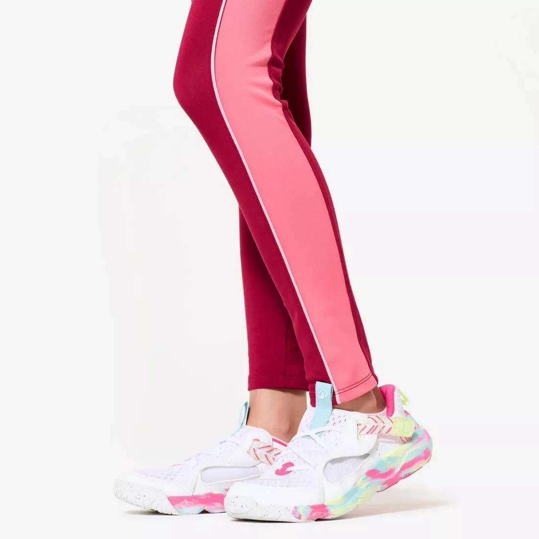 Kids Girls Breathable Leggings - S500, Burgundy, No Color, large image number 13