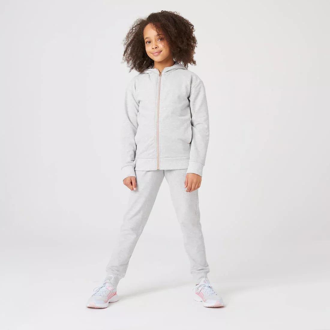 Kids Exercise Tracksuit 500, Light Grey, No Color, large image number 0
