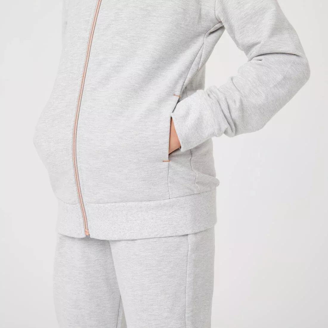 Kids Exercise Tracksuit 500, Light Grey, No Color, large image number 4
