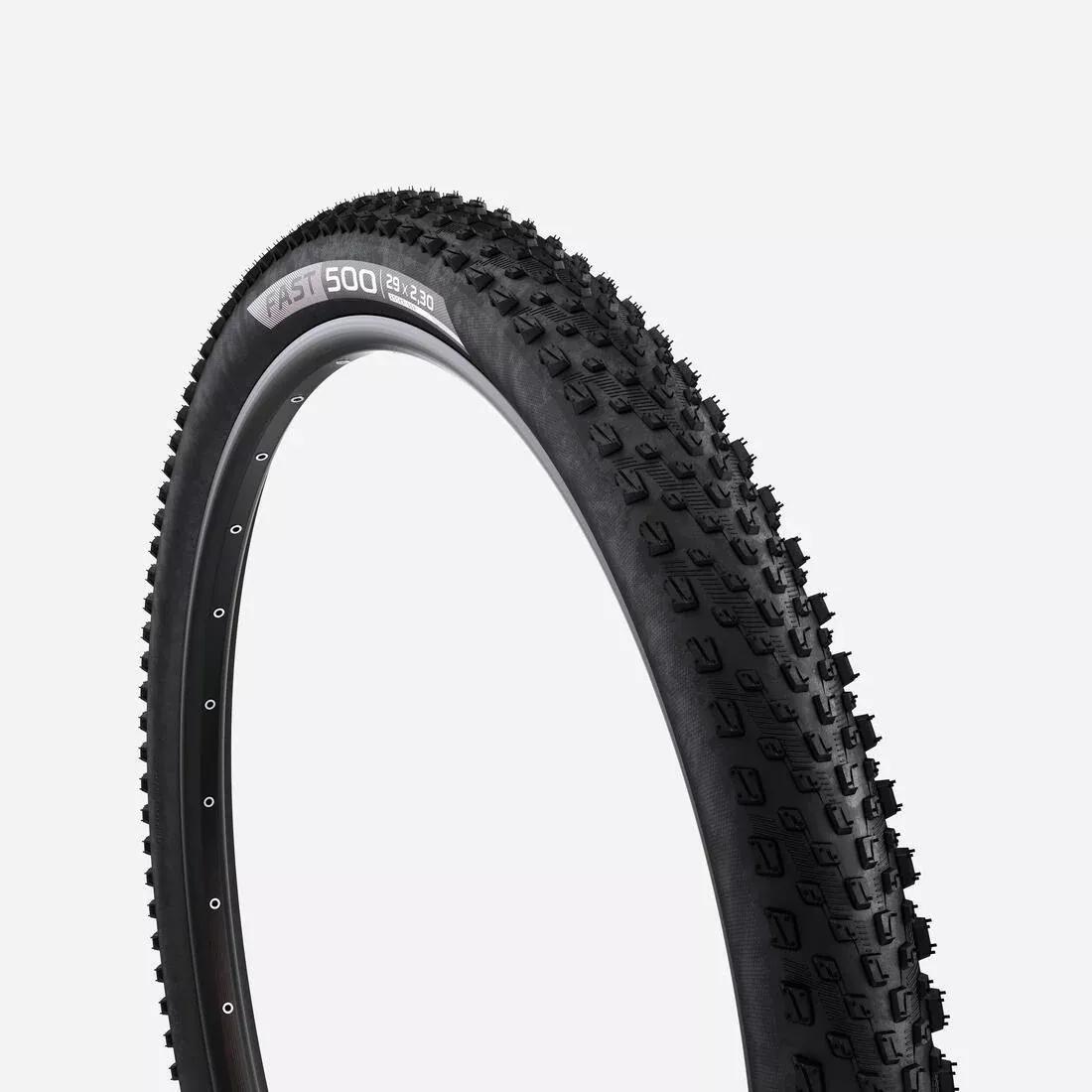 BLACK 29 x 2.30 Mountain Biking Cross-Country Tyre XC Fast 500, , medium