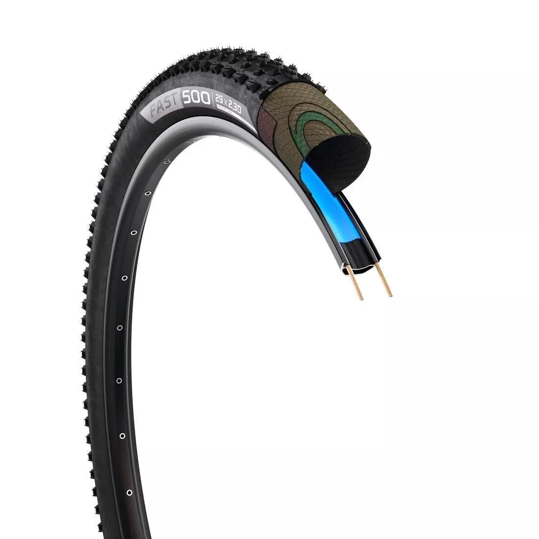 29 x 2.30 Mountain Biking Cross-Country Tyre XC Fast 500, Black, No Color, large image number 3