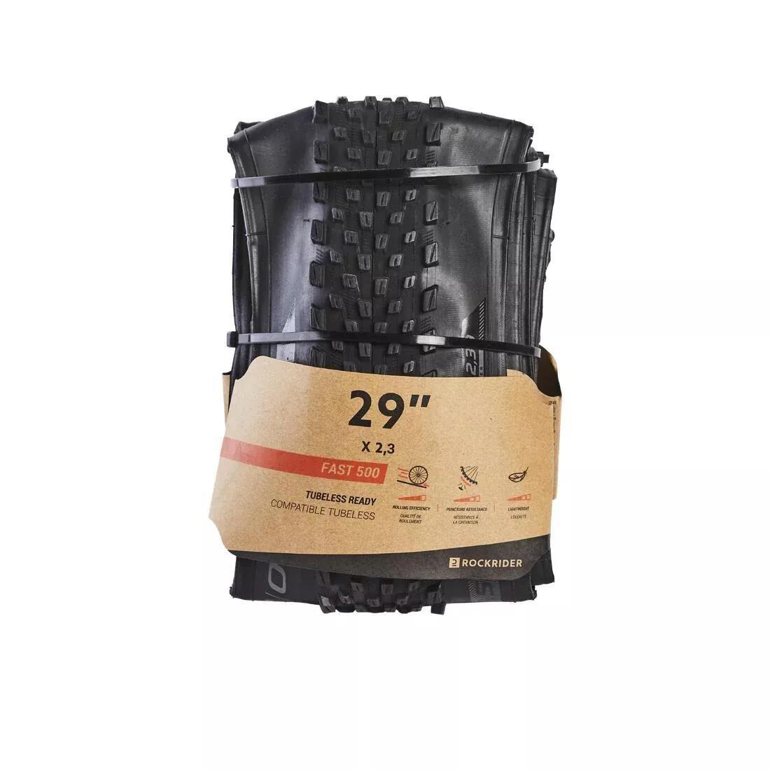 BLACK 29 x 2.30 Mountain Biking Cross-Country Tyre XC Fast 500, No Color, large image number 4