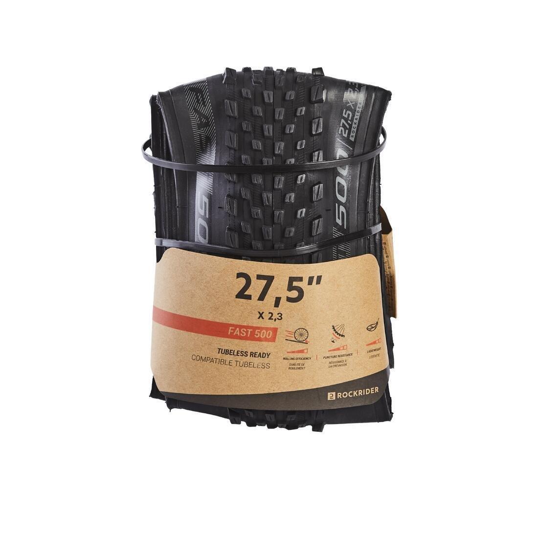 27.5 X 2.3 Mountain Biking Cross-Country Tyre XC Fast, Black, No Color, large image number 4