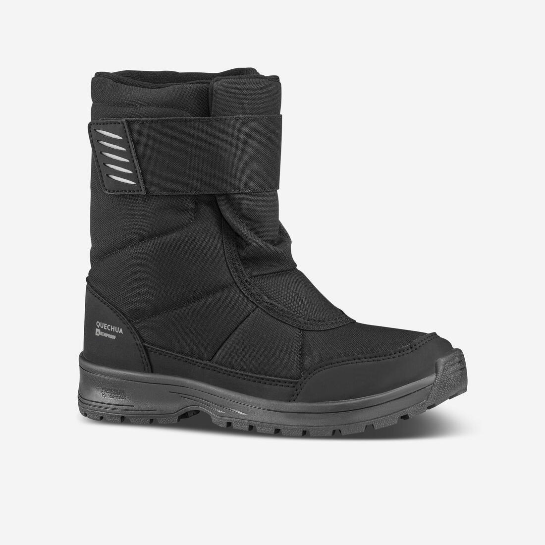 BLACK Kids' warm waterproof snow winter hiking boots SH100, No Color, medium