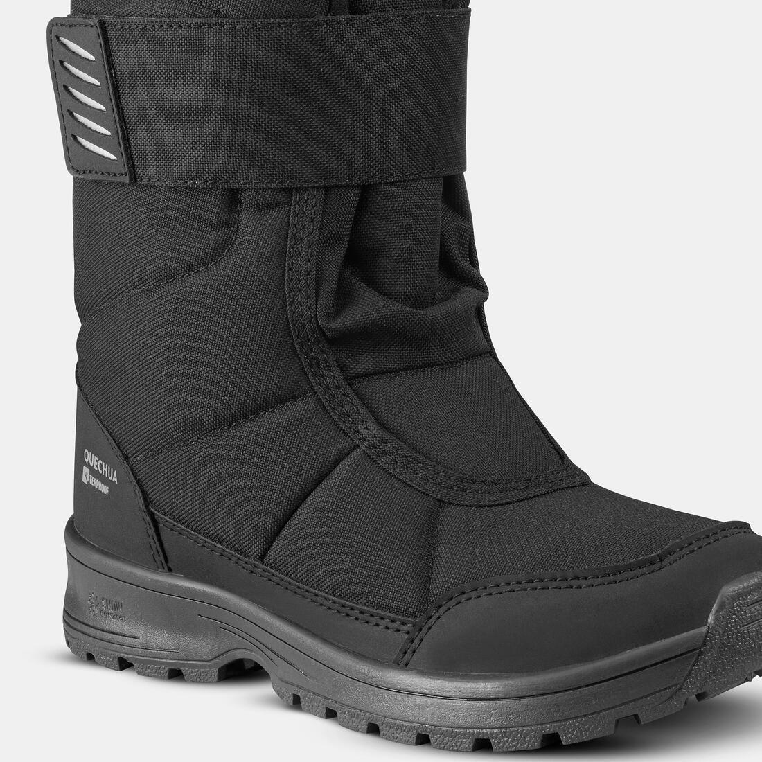 BLACK Kids' warm waterproof snow winter hiking boots SH100, , large image number 4