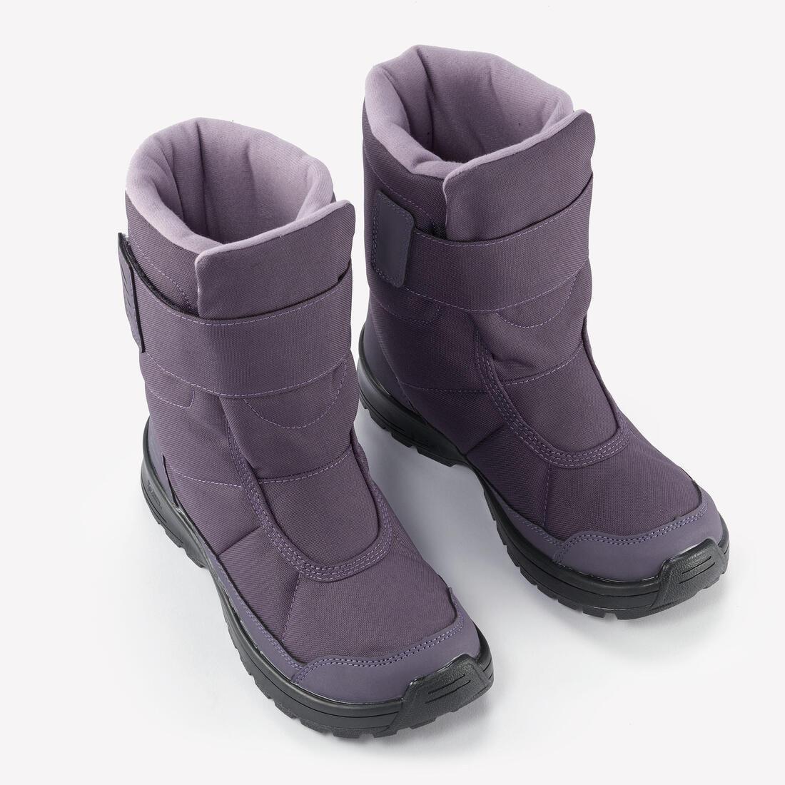 Kids Girls Warm Waterproof Snow Winter Hiking Boots - SH100, Purple, No Color, large image number 3
