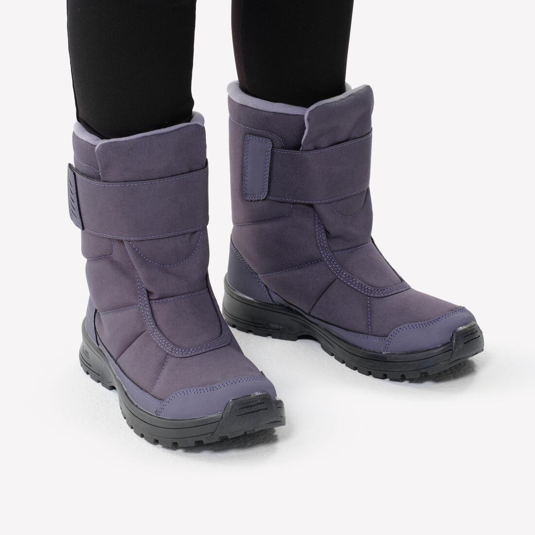 Kids Girls Warm Waterproof Snow Winter Hiking Boots - SH100, Purple, No Color, large image number 7