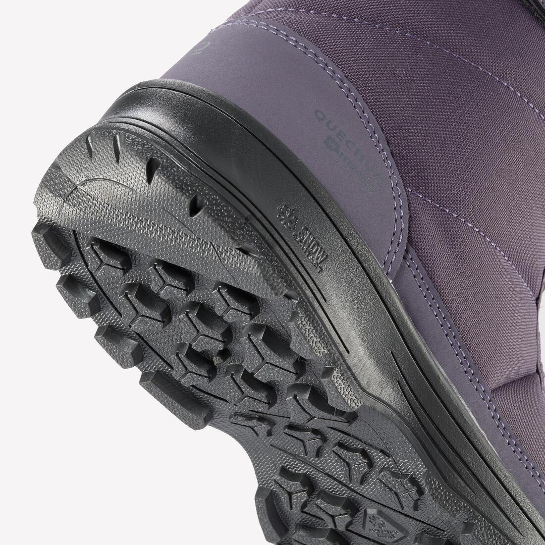 Kids Girls Warm Waterproof Snow Winter Hiking Boots - SH100, Purple, No Color, large image number 8