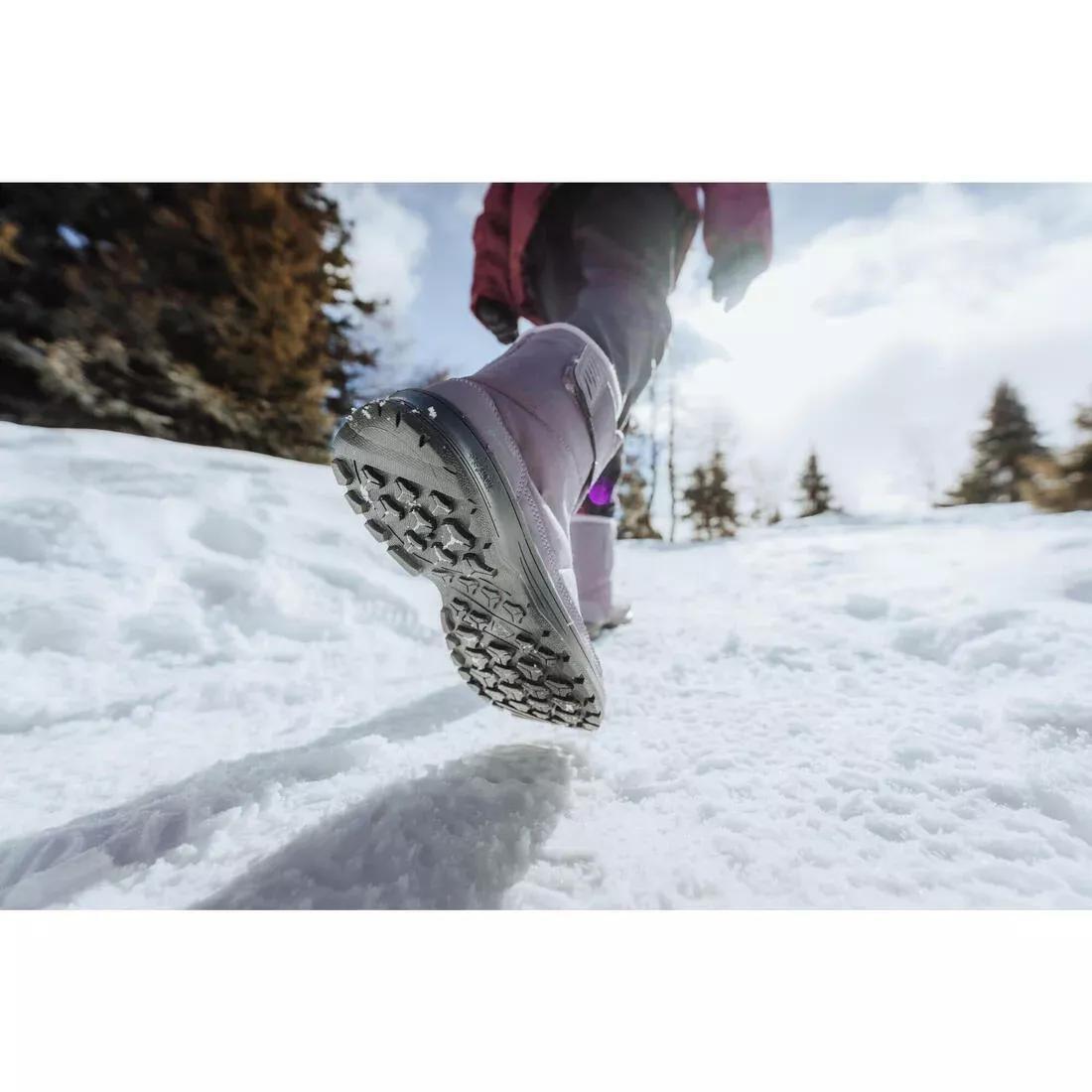 Kids Girls Warm Waterproof Snow Winter Hiking Boots - SH100, Purple, No Color, large image number 10