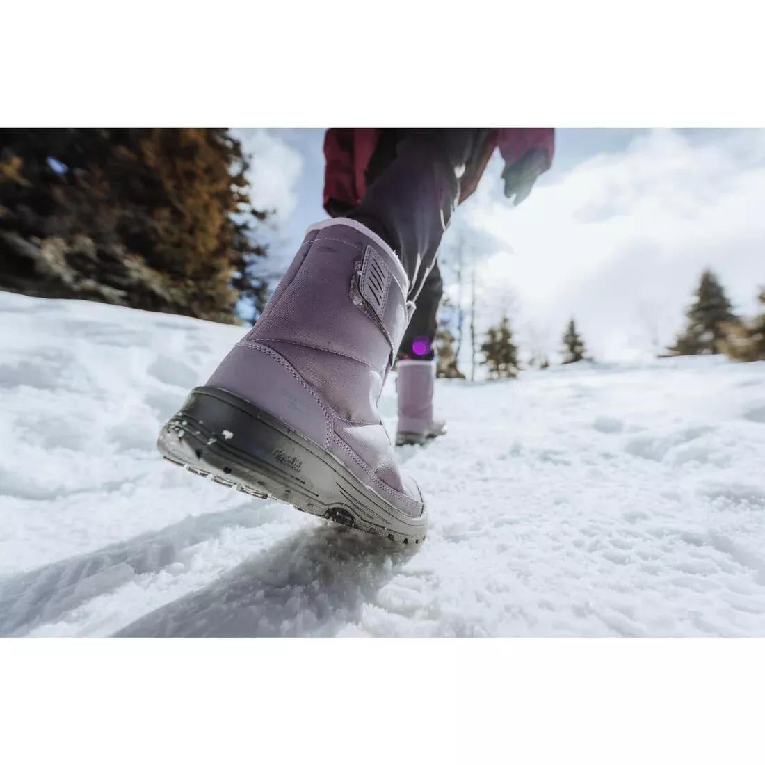 Kids Girls Warm Waterproof Snow Winter Hiking Boots - SH100, Purple, No Color, large image number 11