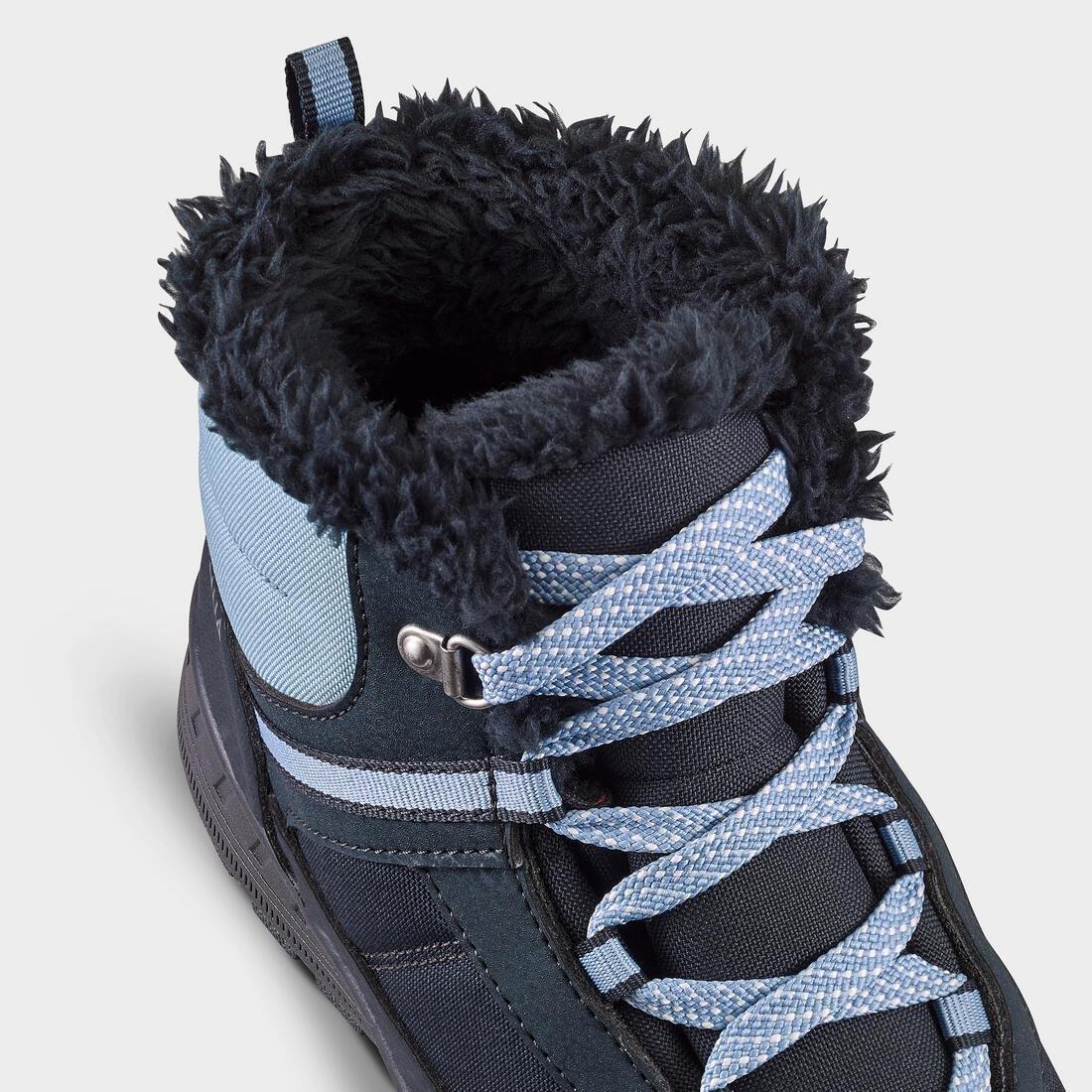 Kids Warm And Waterproof Leather Hiking Shoes - Sh100 Lace-Up, Grey, No Color, large image number 5