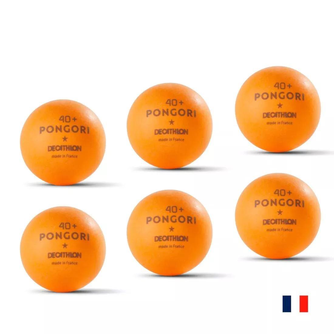 Table Tennis Balls Ttb 100 1* 40+ Pack Of 6, Orange, No Color, large image number 1