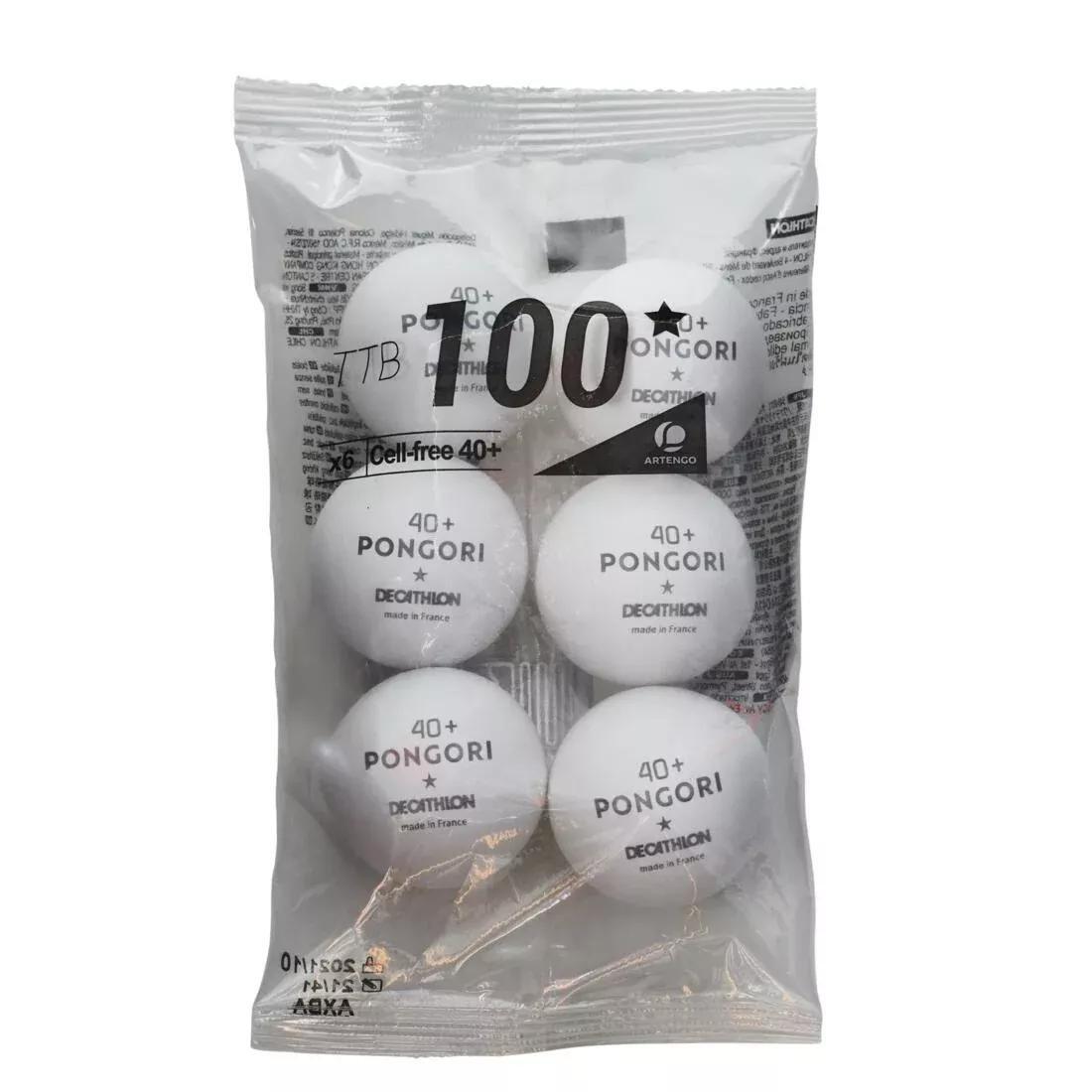 Table Tennis Balls Ttb 100 1* 40+ Pack Of 6, Orange, No Color, large image number 8