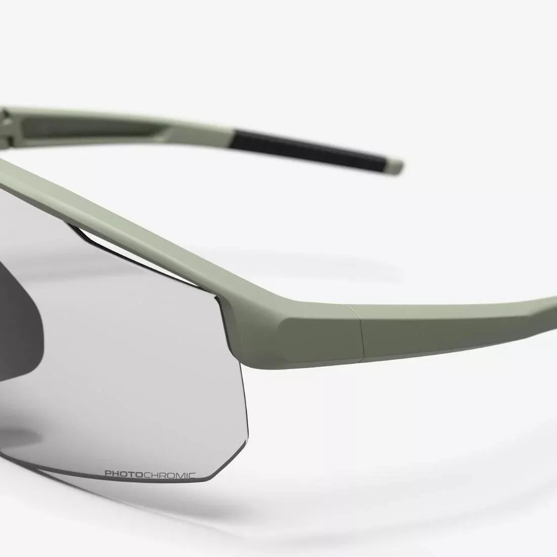 Perf 500 Light Adult Cycling Photochromic Sunglasses, Green, No Color, large image number 8