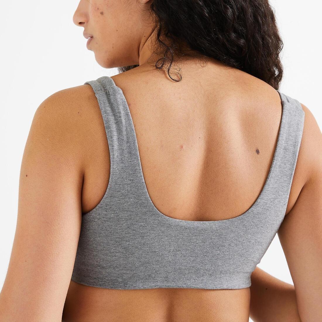 DOMYOS - Light Support Fitness Bra 120, Grey