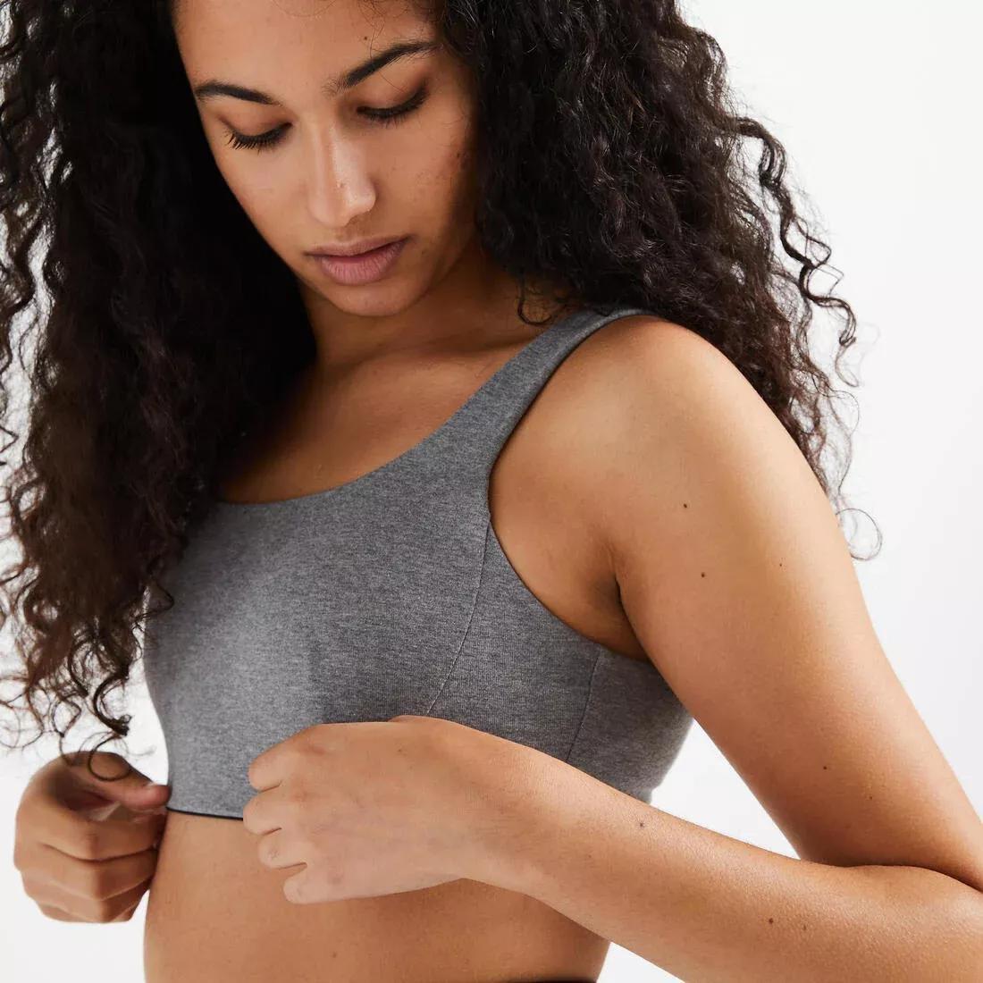 Light Support Fitness Bra - 120, Grey, No Color, large image number 6