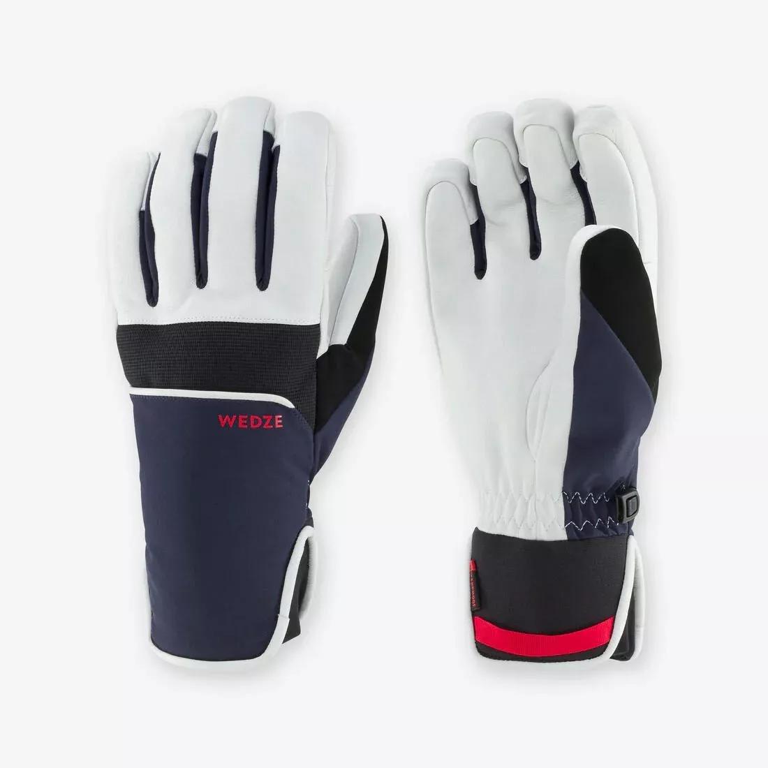 ASPHALT BLUE Adult Ski Gloves 500 Sport, No Color, medium