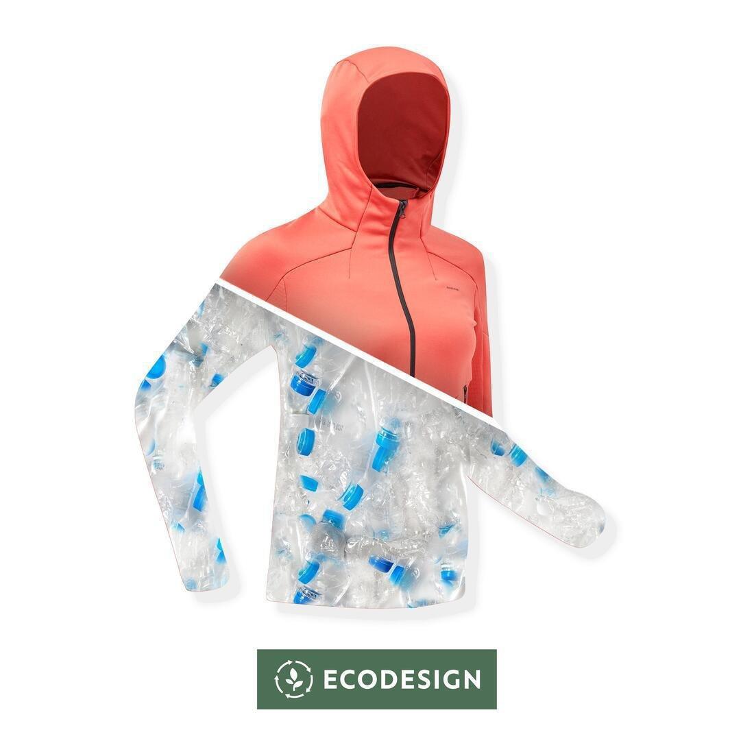 Women Hiking Fleece Jacket - Mh520 Hood, Pink, , large image number 2