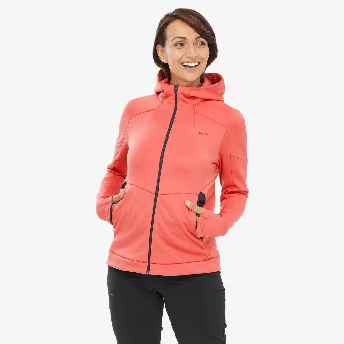 Women Hiking Fleece Jacket - Mh520 Hood, Pink, , large image number 10