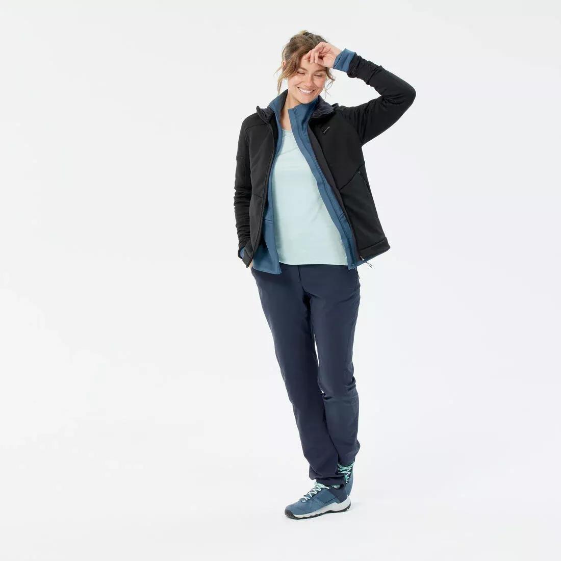 Women's Hiking Fleece Jacket - mh500 Hood, black, , large image number 3