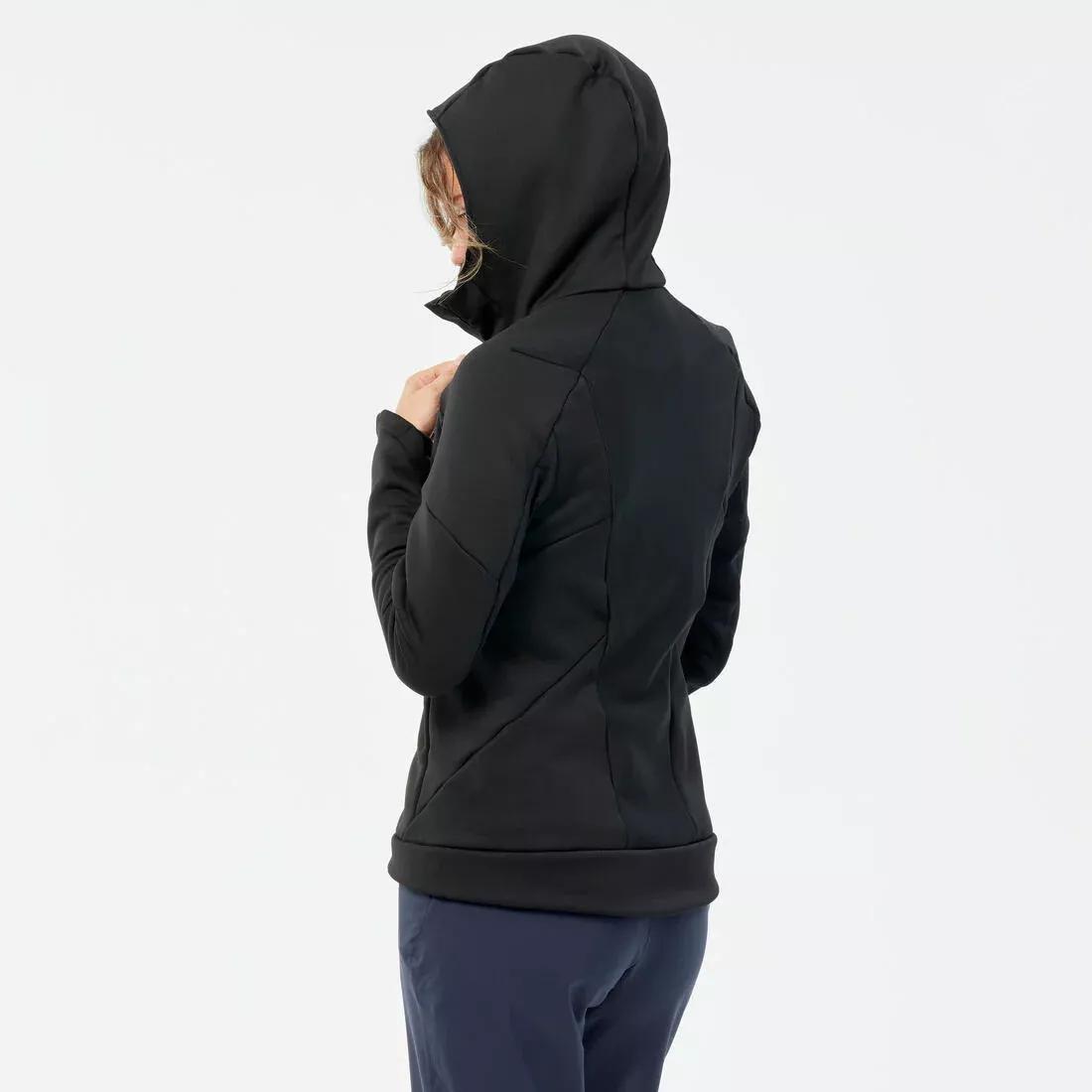 Women's MH500 Hood Fleece Jacket, Black, 5401_000, large image number 5