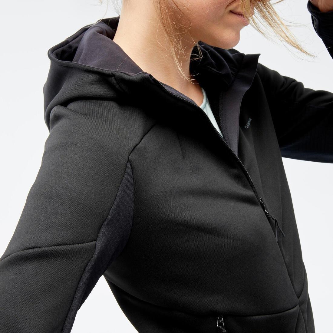 Women's Hiking Fleece Jacket - mh500 Hood, black, , large image number 6