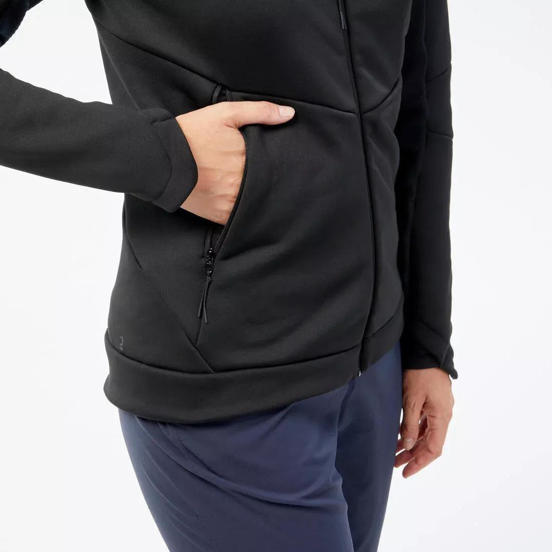 Women's Hiking Fleece Jacket - mh500 Hood, black, , large image number 7