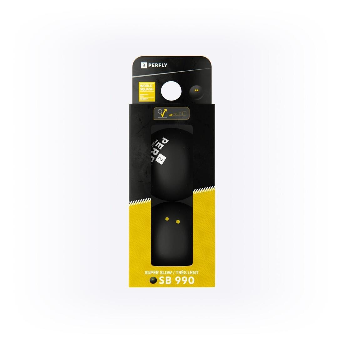 Sb 990 Double Dot Squash Ball Pack Of 2, Yellow, No Color, large image number 0