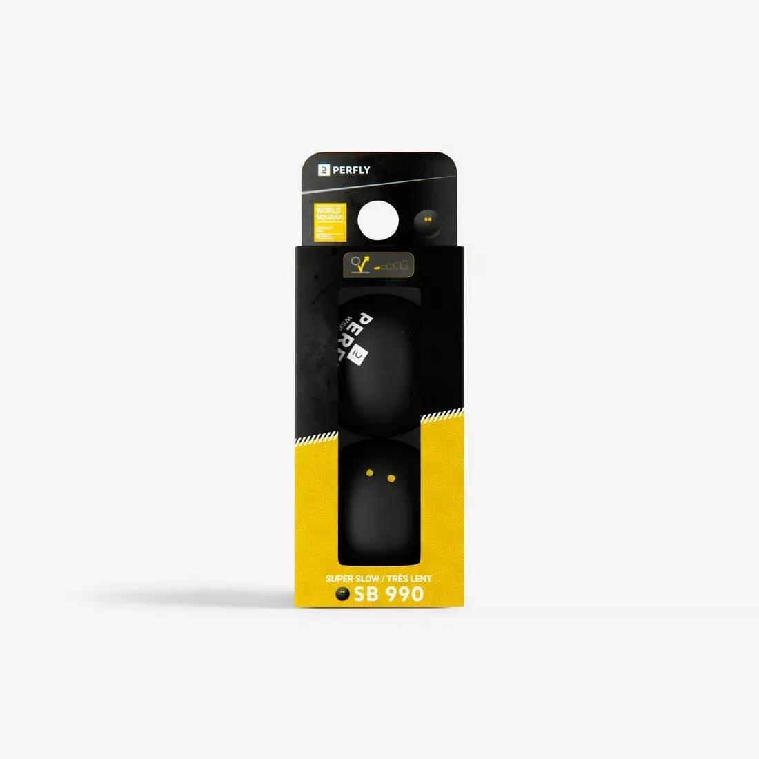 Sb 990 Double Dot Squash Ball Pack Of 2, Yellow, No Color, medium