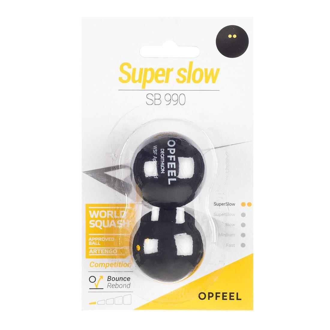 Sb 990 Double Dot Squash Ball Pack Of 2, Yellow, No Color, large image number 5