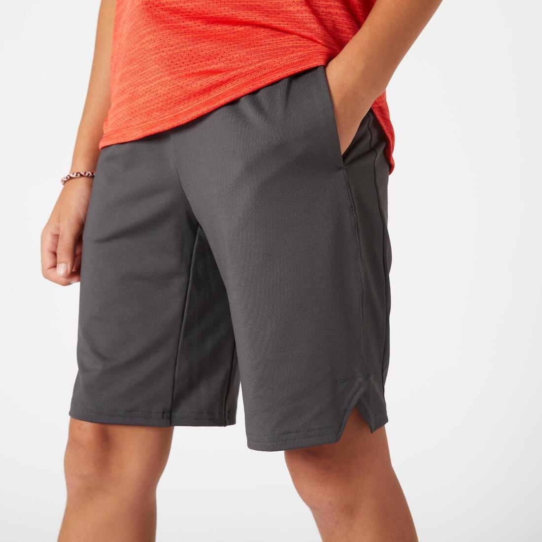 Kids Breathable Shorts 500, Grey, No Color, medium
