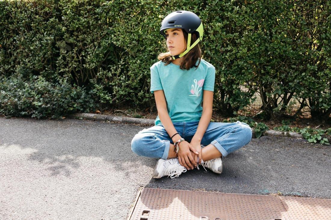 BTWIN - Kids Cycling Helmet Teen 520, Yellow